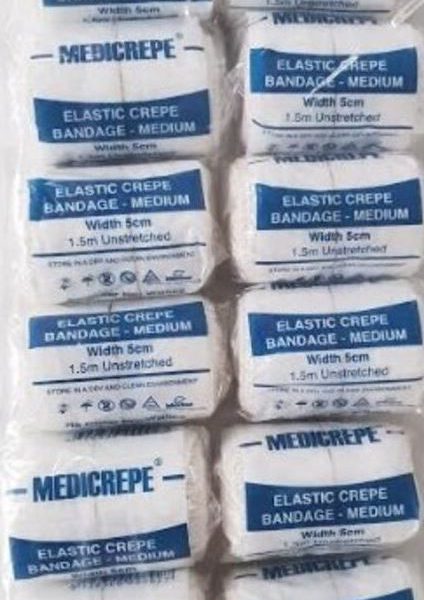 Medicrepe elastic crepe bandage, 5cm, pack of 12