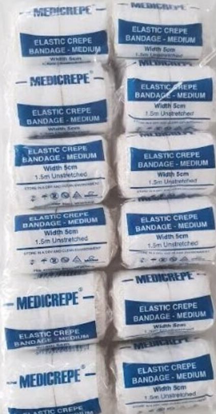 Medicrepe elastic crepe bandage, 5cm, pack of 12