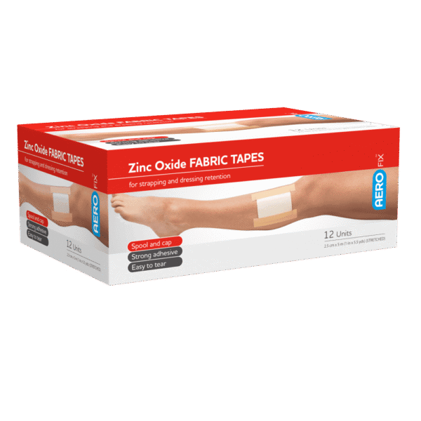 Aerofix zinc oxide fabric tape, 2.5cm x 5m