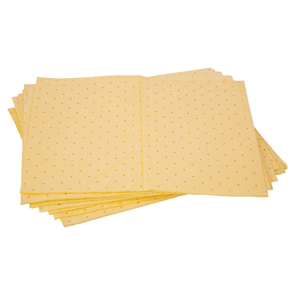 Yellow Hazchem Absorbent Pads, 10 Pack