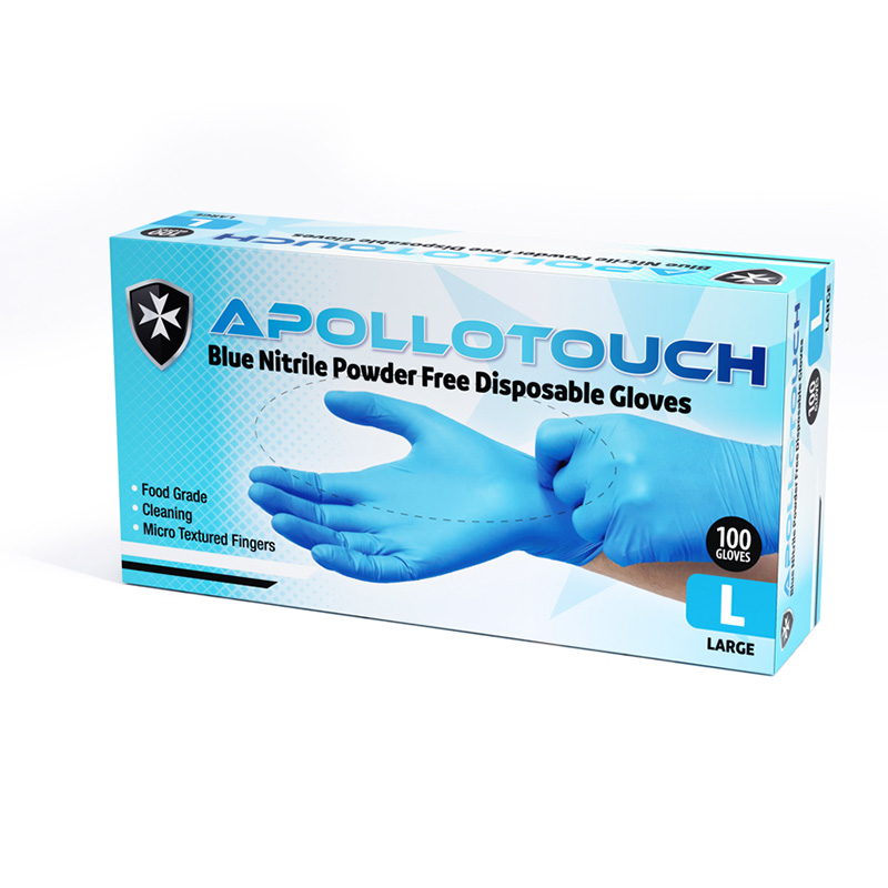Apollo Nitrile Gloves Black, XXLarge