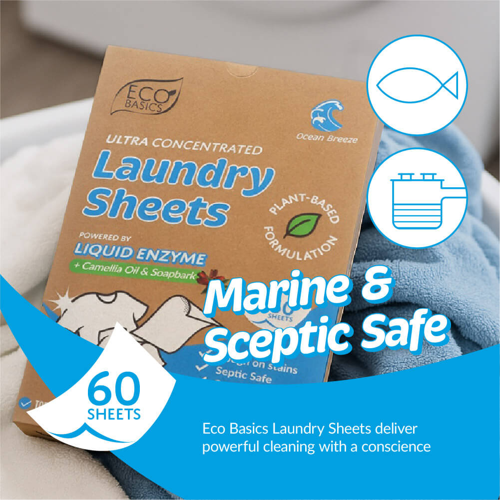 Eco Basics laundry sheets, Ocean Breeze, 60 pack