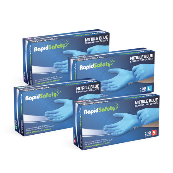 RapidSafety Nitrile Blue Gloves, XLarge