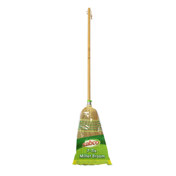 Sabco 7 Tie Millet Broom with bamboo handle