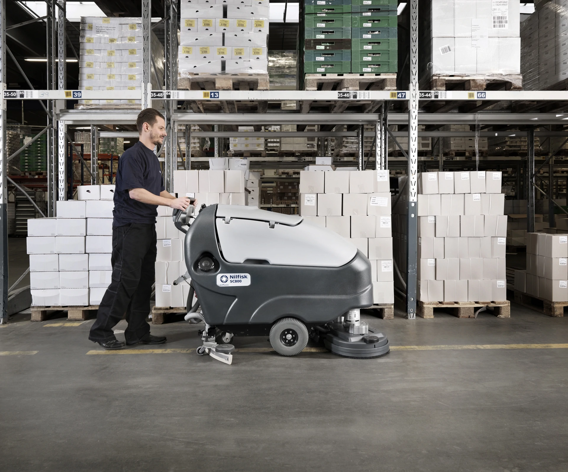 Nilfisk SC800 large walk behind scrubber dryer