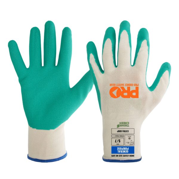 Pro Choice Think Green latex dipped glove, size 10