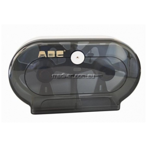 ABC Double Jumbo Toilet Paper Dispenser, transparent grey