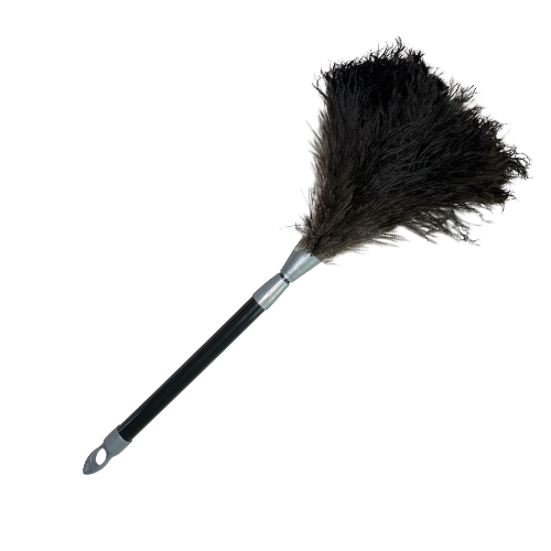 Extendable feather duster 80cm with 55 gram ostrich feather head