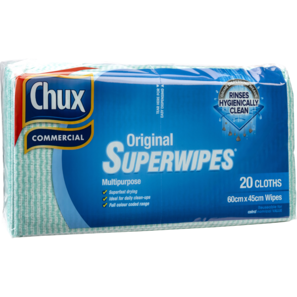 Chux Commercial Superwipes Green 20 Pack