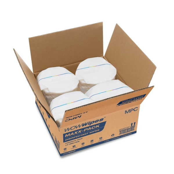 Wow Wipes Antibacterial 1200 Sheet Carton of 4