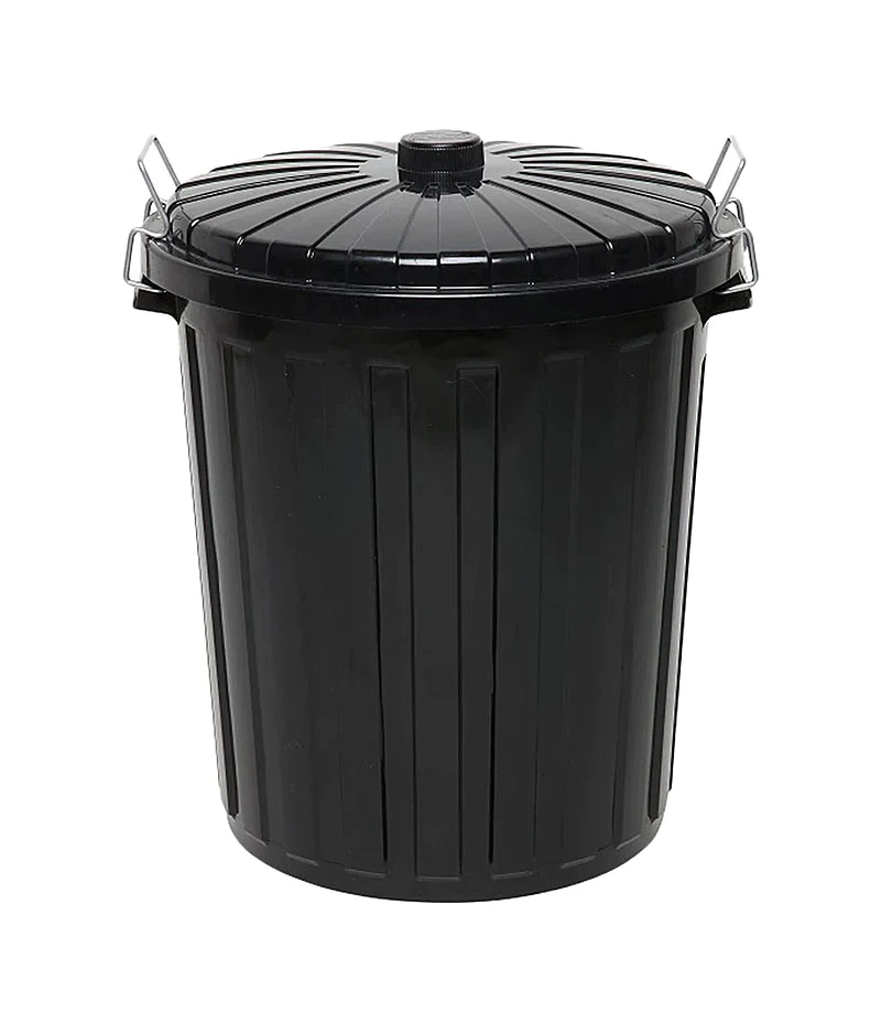 Edco Plastic Garbage Bin 55l Black