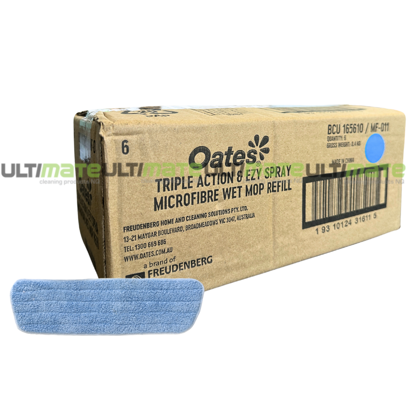 Oates Ultra Flat Mop Refill 400mm Blue Carton