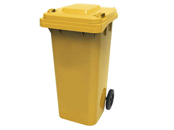 Oates Wheelie Bin Yellow 120l