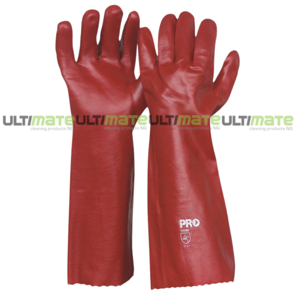 Pvc Glove Red 45cm