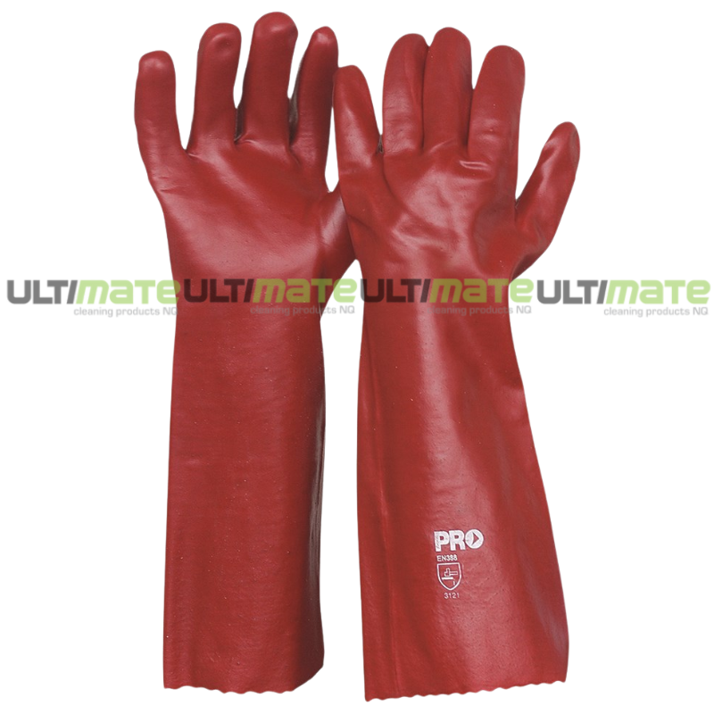 Pvc Glove Red 45cm