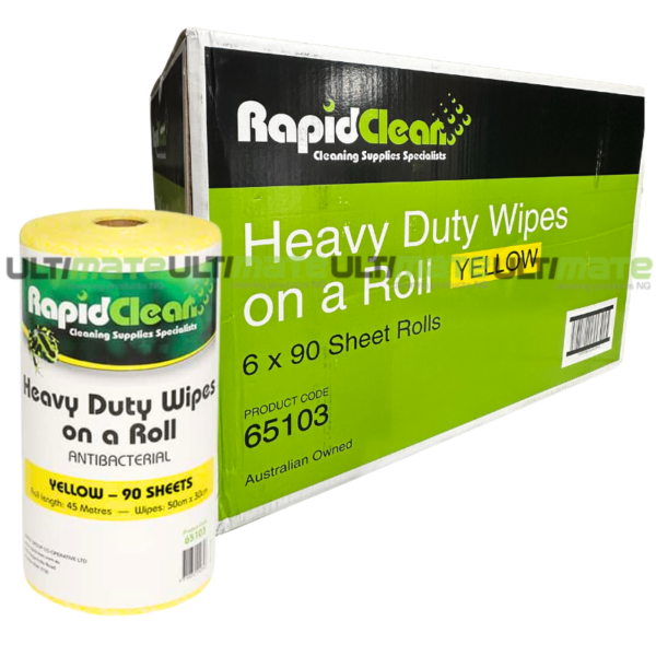 Rapidclean Wipes Yellow Carton